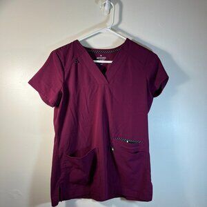 Beyond Scrubs Women's XSmall Maroon Tunic Scrubs